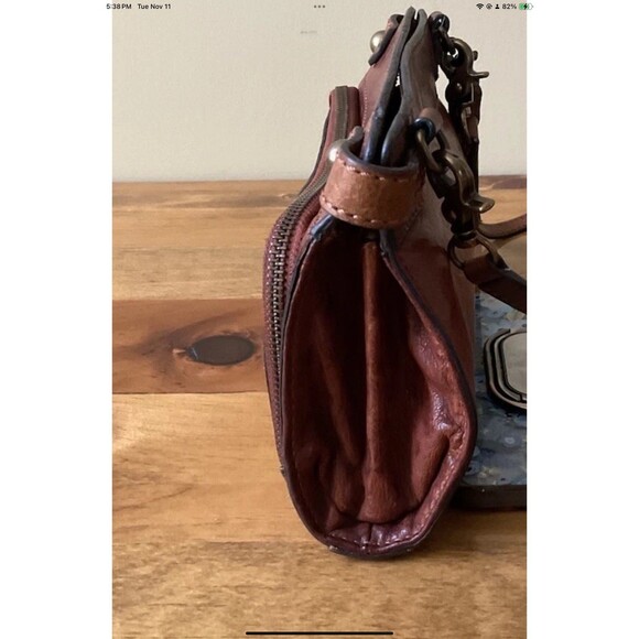 Frye Michelle Brown Leather Crossbody Bag/Purse Wristlet - Picture 7 of 12